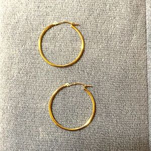 14K 30 mm gold hoop earrings
